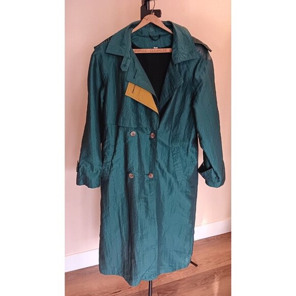 Vintage Westfield Trench Coat Size 10 With Belt Green 80s Or 90s See Photos - Picture 1 of 16